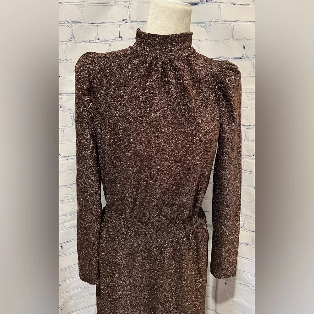 Ryegrass Long Sleeve Mock Neck Knit Dress Black SZ medium - Picture 5 of 10